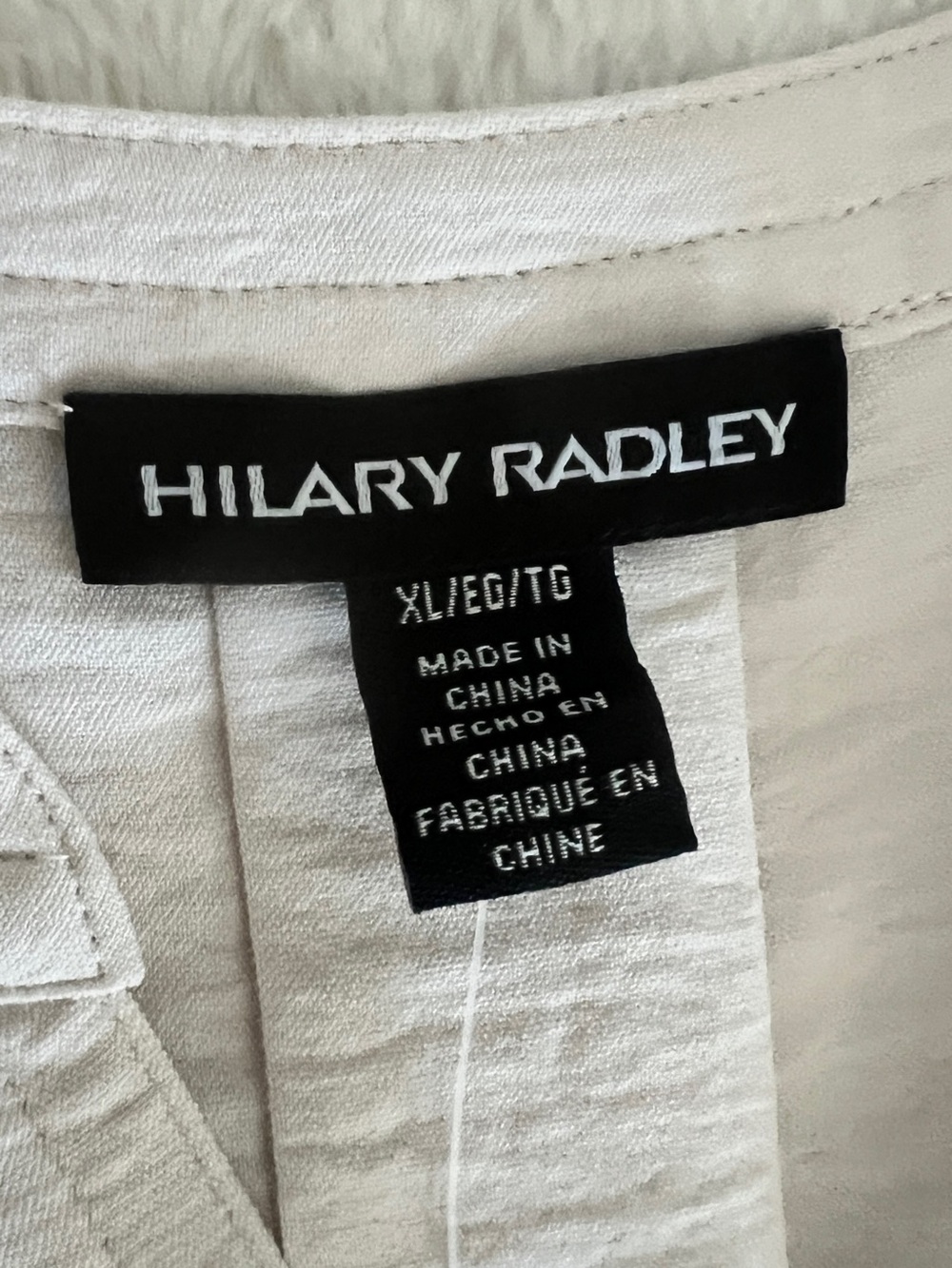 NWT HILARY RADLEY Women's Summer V-neck Blouse XL Cream - Picture 16 of 16